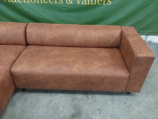 DESIGNER CLARKSON CORNER CHAISE SOFA - CHESNUT