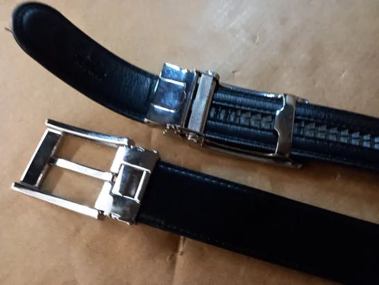 LOT OF 2 DESIGNER BLACK METAL BELTS