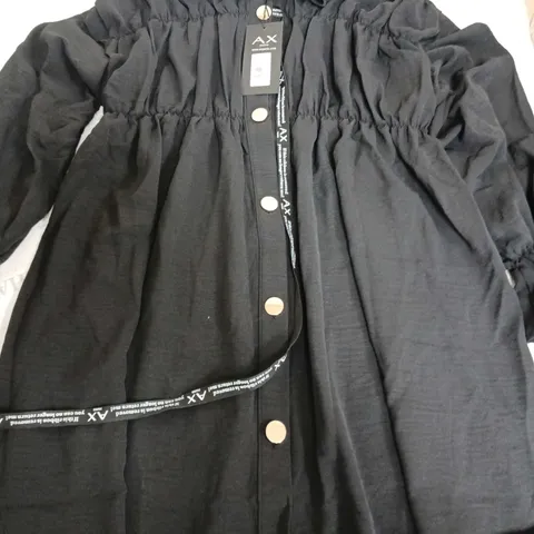 AX PARIS BLACK DRESS WITH GOLDEN BUTTONS - SIZE 12