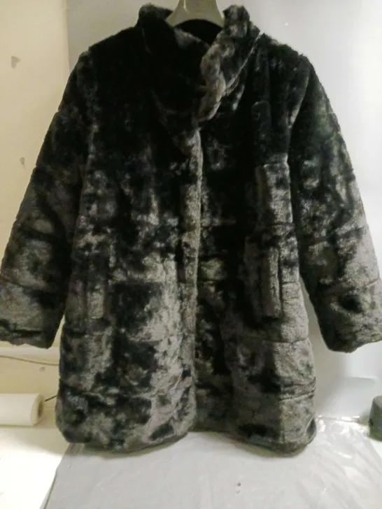 CENTIGRADE LADIES FAIX FUR COAT BLACK SIZE XL