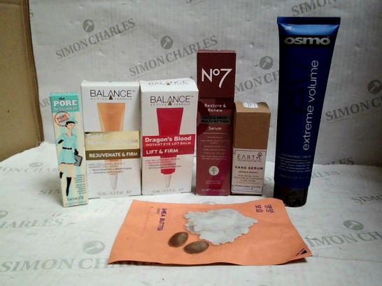 LOT OF APPROXIMATELY 20 HEALTH & BEAUTY ITEMS, TO INCLUDE BENEFIT PRIMER, BALANCE EYE SERUMS, NO 7 SERUM, ETC