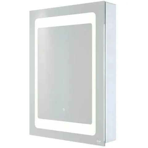 BOXED RAK APHRODITE 500 × 700 LED ILLUMINATED MIRRORED RECESSABLE CABINET WITH DEMISTER, SHAVERS SOCKET & INFARED SWITCH