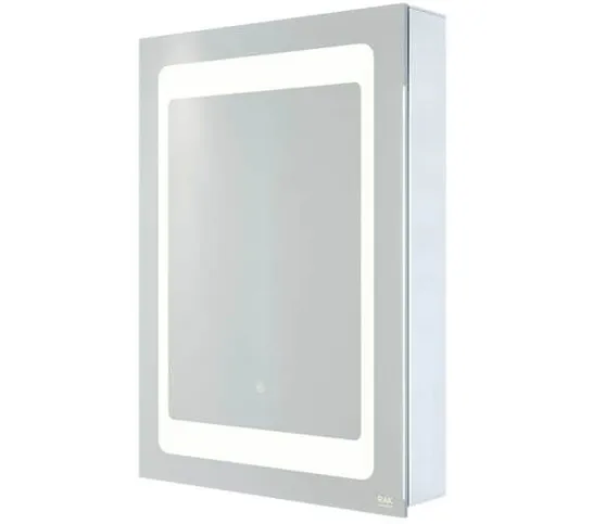 BOXED RAK APHRODITE 500 × 700 LED ILLUMINATED MIRRORED RECESSABLE CABINET WITH DEMISTER, SHAVERS SOCKET & INFARED SWITCH