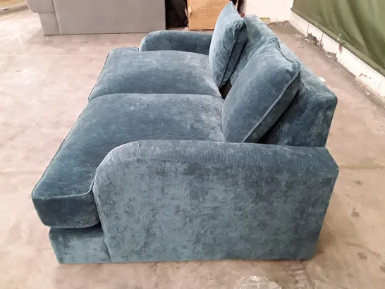 QUALITY DESIGNER 2 SEATER SOFA - TEAL FABRIC