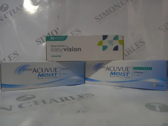 APPROXIMATELY 20 ASSORTED HOUSEHOLD ITEMS TO INCLUDE ACUVUE CONTACT LENSES, EASY VISION CONTACT LENSES, ETC