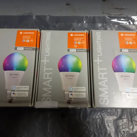 LOT OF 3 SMART+ LIGHTING LEDVANCE CLASSIC E27 MULTICOLOUR BULBS