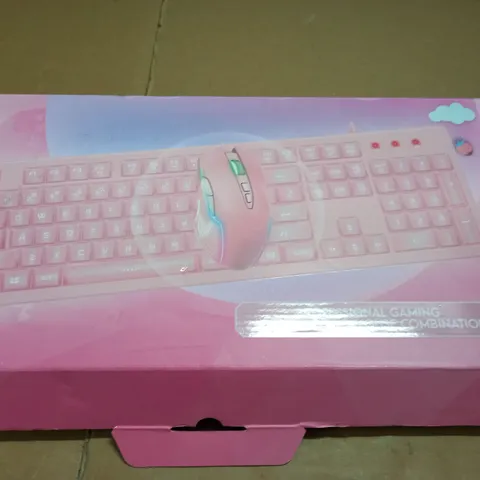 BOXED PINK KEYBOARD AND MOUSE SET