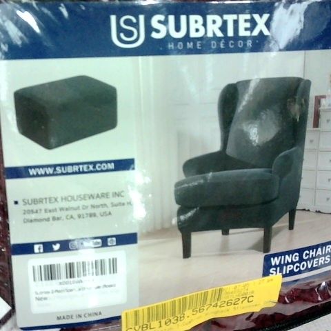SUBTEX WING CHAIR SLIPCOVERS MAROON