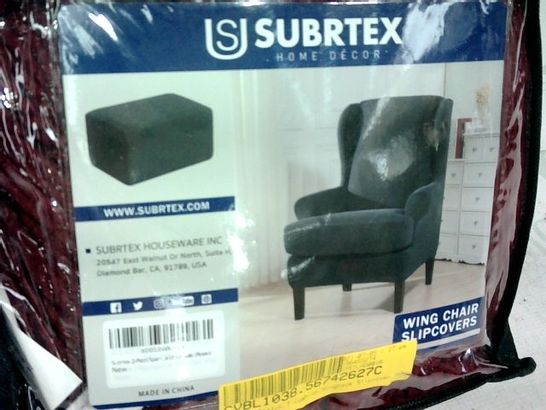 SUBTEX WING CHAIR SLIPCOVERS MAROON