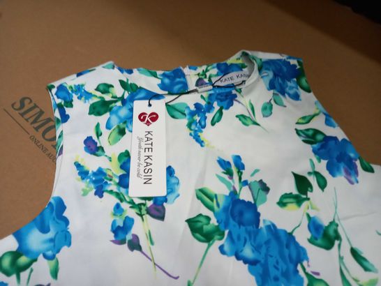 KATE KASIN BLUE FLORAL DRESS - 13-14 YRS