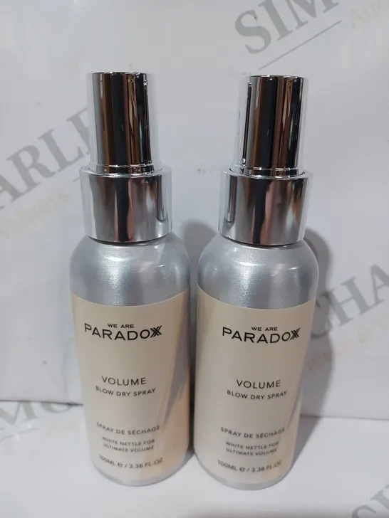 BOXED PARADOX PAIR OF VOLUME BLOW DRY SPRAY BOTTLES (100ML PER BOTTLE)