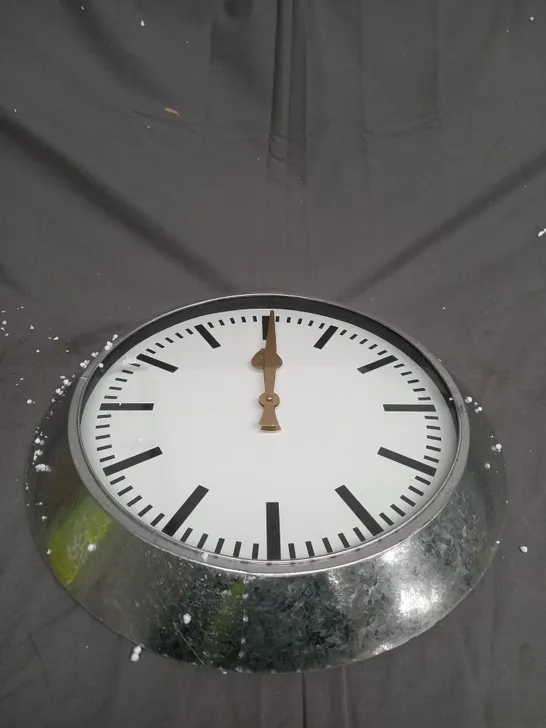 LARGE OUTDOOR GALVANISED STEEL CLOCK - WHITE FACE