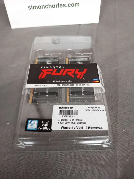 BOXED KINGSTON FURY IMPACT 64GB DDR4 DUAL CHANNEL 