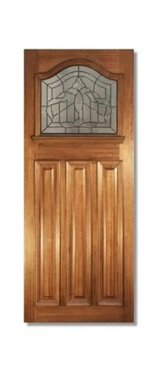 BOXED ESTATE CROWN GLAZED HARDWOOD EXTERNAL DOOR - 44MM X 80" X 32" (1 BOX)