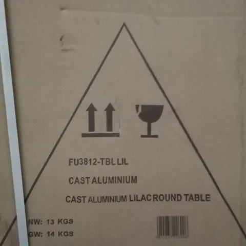 BOXED CAST ALUMINIUM LILAC SQUARE TABLE 