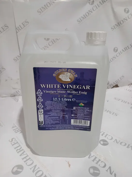 4 BOTTLES OF WHITE VINEGAR 5L - COLLECTION ONLY