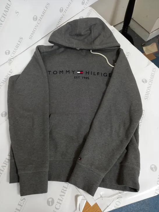 TOMMY HILFIGER HOODED JUMPER - GREY - MEDIUM 