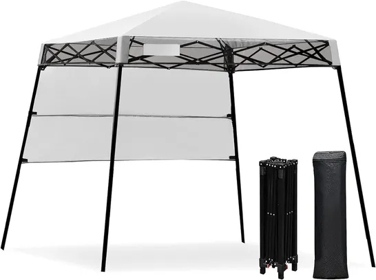 BOXED COSTWAY 1.8M X 1.8M POP UP GAZEBO WITH 1 SIDE PANEL - WHITE