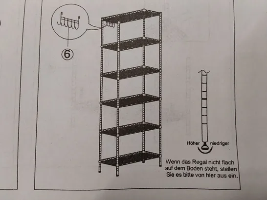 BRAND NEW BOXED CARBON STEEL RACK WITH 6 SHELVES (1 BOX)