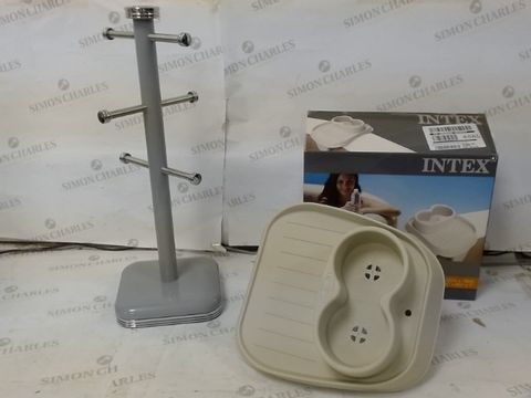 LOT OF 2 HOUSEHOLD ITEMS, TO INCLUDE SWAN RETRO MUG TREE & INTEX PURESPA CUP HOLDER RRP &pound;33.00