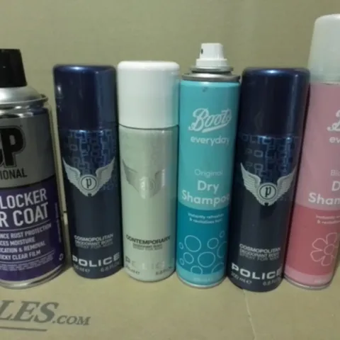 LOT OF 17 ASSORTED AEROSOLS TO INCLUDE CHAIN LUBRICANT, DRY SHAMPOO AND DEODORANTS / COLLECTION ONLY