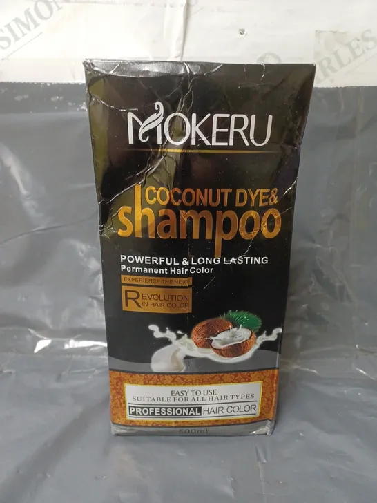 MOKERU COCONUT PERMANENT HAIR DYE AND SHAMPOO DARK BROWN 500ML