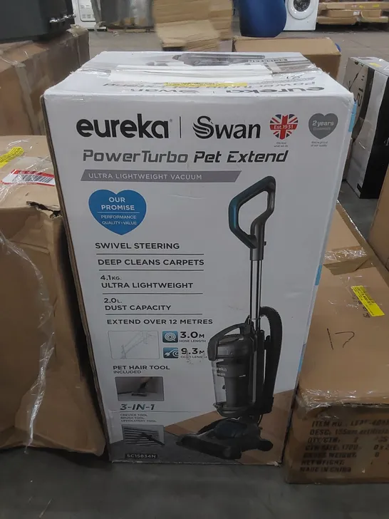 BOXED SWAN SC15834N EUREKA POWER TURBO BAGLESS UPRIGHT VACUUM CLEANER (1 BOX)