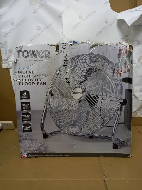 TOWER 18 INCH METAL HIGH SPEED VELOCITY FLOOR FAN