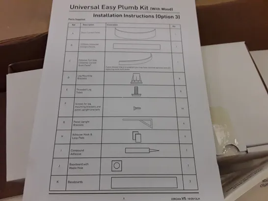 BOXED UNIVERSAL EASY PLUMB KIT WITH WOOD