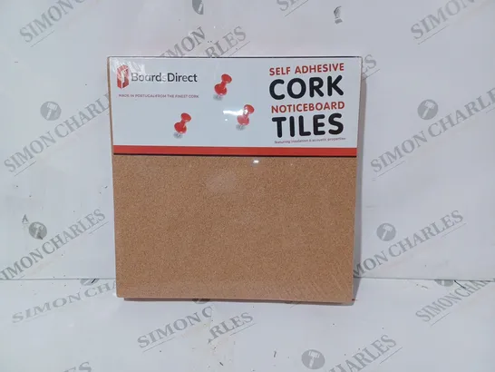 BOARDS DIRECT PACK OF 6 SELF ADHESIVE CORK NOTICEBOARD TILES