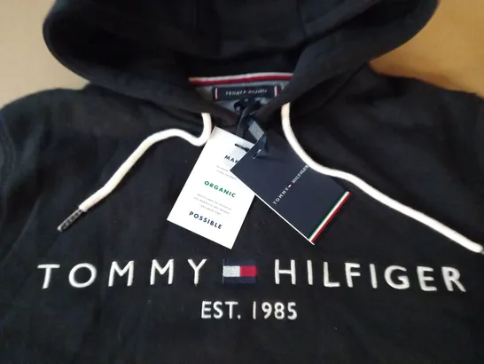 TOMMY HILFIGER BLACK HOODIE - M