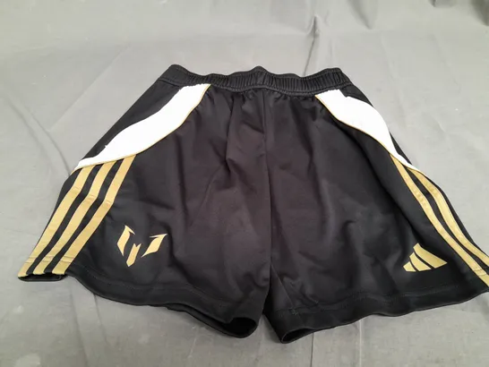 ADIDAS  BLACK 3 STRIPE SHORTS IN BLACK - 11-12 YEARS