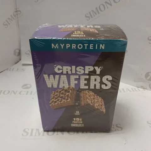 SEALED BOX OF MYPROTEIN PROTEIN WAFERS SNACK, CHOCOLATE, PACK OF 10, TOTAL 419g