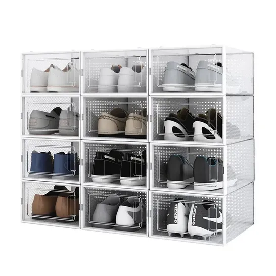 STACKABLE SHOE STORAGE BOX - WHITE (1 BOX)