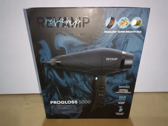 BRAND NEW BOXED REVAMP PROGLOSS 5000 AC PROFESSIONAL 2400W DRYER DR-5000-GB