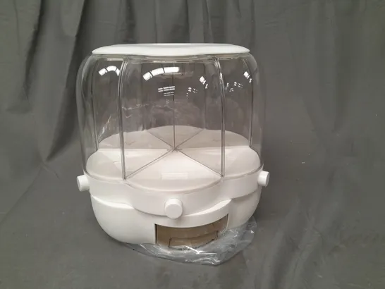 BOXED KITCHENS LAND ROTATING RICE BUCKET IN WHITE