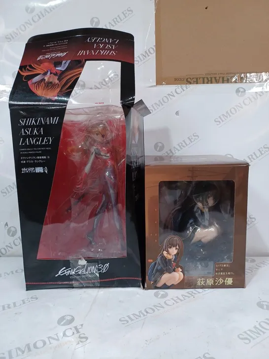 2 JAPANESE MINI FIGURINES TO CONTAIN SAYU OGIWARA & SHIKINAMI ASUKA LANGLEY