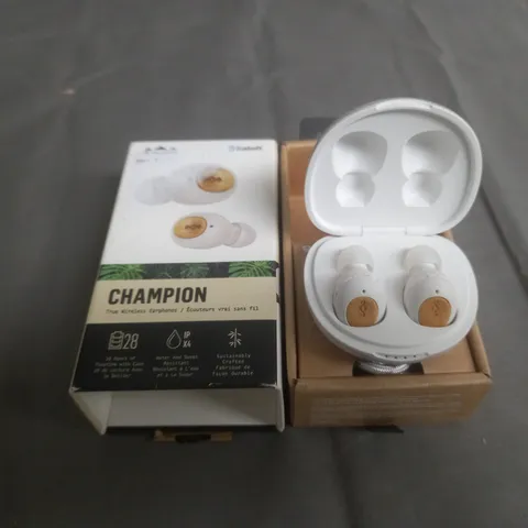 BOXED MARLEY CHAMPION TRUE WIRELESS EARPHONES - WHITE 