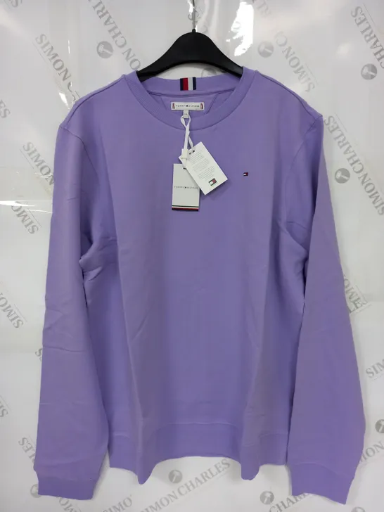 TOMMY HILFIGER SOLID SWEATSHIRT IN VIOLET VIOLA - SIZE 16