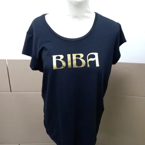 BIBA LOGO T-SHIRT BLACK SIZE 12