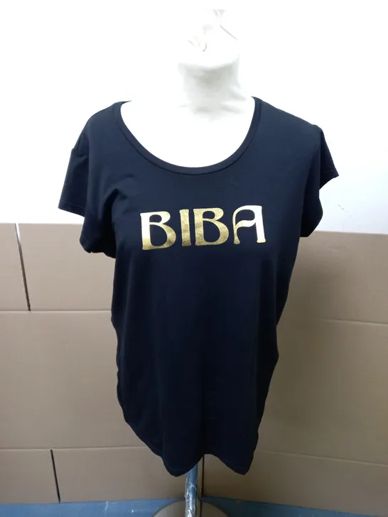 BIBA LOGO T-SHIRT BLACK SIZE 12