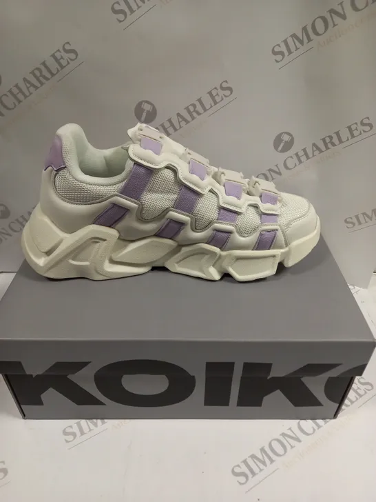 BOXED KOI FOOTWEAR SUGAR BEAST TRAINERS IN LAVENDER - 6