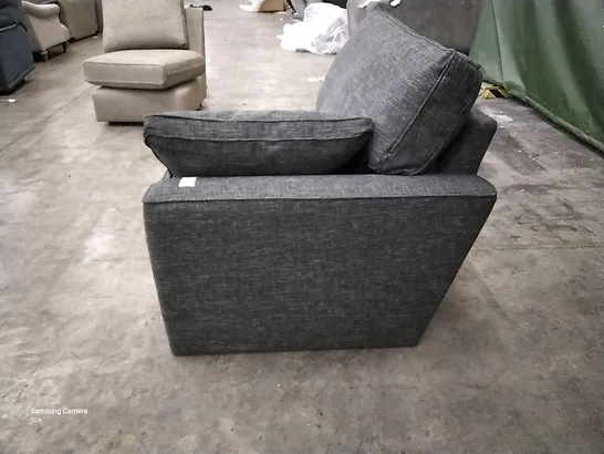 QUALITY DESIGNER STAMFORD 2 SEATER SECTION BOUCLE WEAVE CHARCOAL FABRIC
