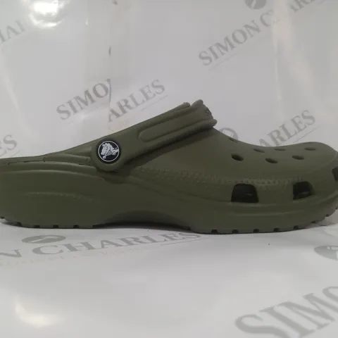 PAIR OF CROCS CLASSIC CLOGS IN SAGE GREEN UK SIZE M10/W11