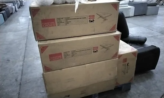 PALLET OF ASSORTED BOXED FURNITURE PARTS (DINING TABLES)