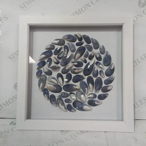 RAMONA MAYWOOD BLUE MUSSEL FRAMED WALL ART