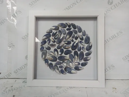 RAMONA MAYWOOD BLUE MUSSEL FRAMED WALL ART