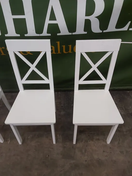SET OF 4 KENDAL WHITE DINING CHAIRS