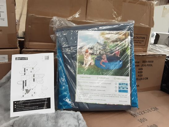 PALLET OF ASSORTED ITEMS TO INCLUDE: POOLS AND PAWZ ROAD CAT TREES