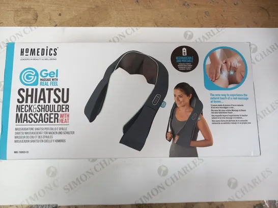 BOXED HOMEDICS GEL MASSAGE WITH REAL FEEL SHIATSU NECK AND SHOULDER MASSAGER WITH HEAT NMS-700RCG-EU